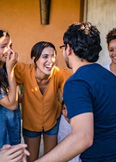 Group of people laughing